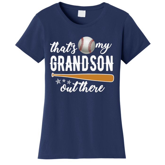 That S My Grandson Out There Gift Wo Baseball Grandma T Women's T-Shirt