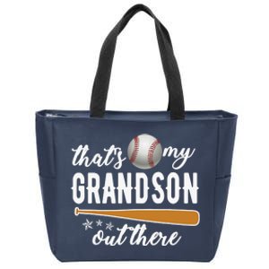 That S My Grandson Out There Gift Wo Baseball Grandma T Zip Tote Bag