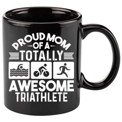 Triathlete Supporter Mom Gift Triathlon Run Swim Bike Cycle Gift 11oz C Handle Ceramic Mug