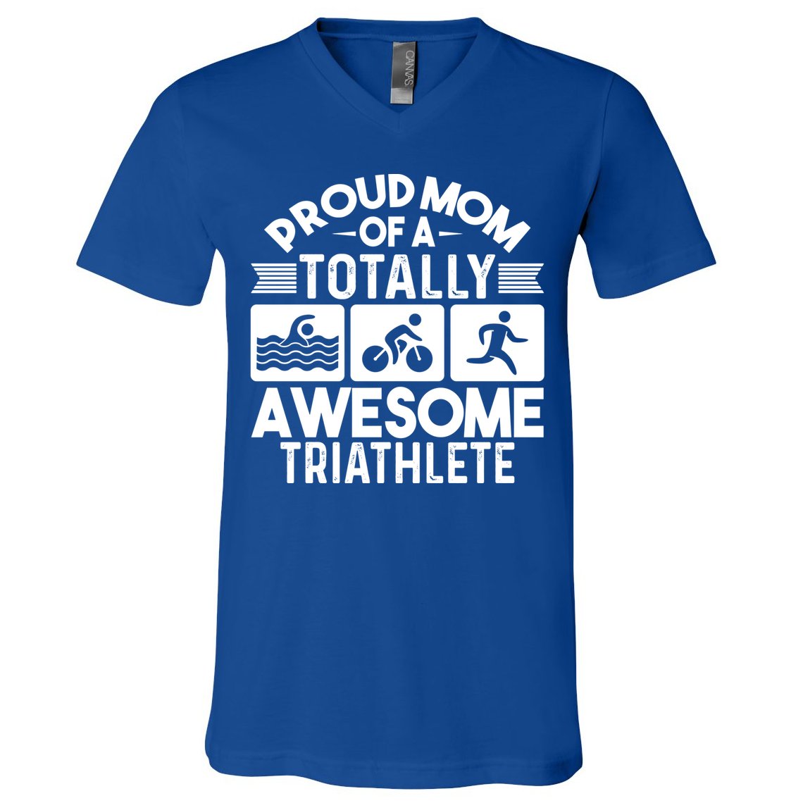 Triathlete Supporter Mom Gift Triathlon Run Swim Bike Cycle Gift V-Neck T-Shirt