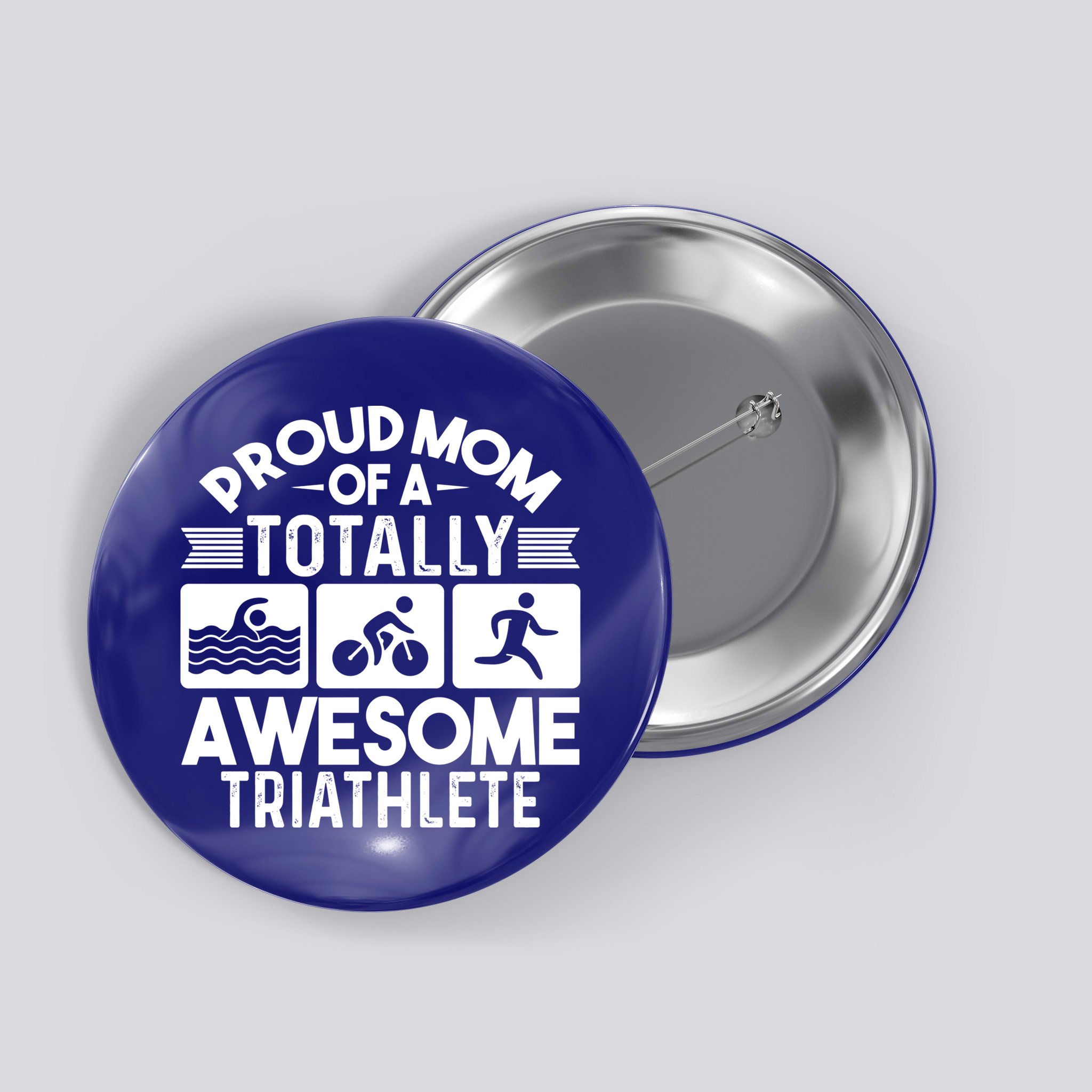 Triathlete Supporter Mom Gift Triathlon Run Swim Bike Cycle Gift Button