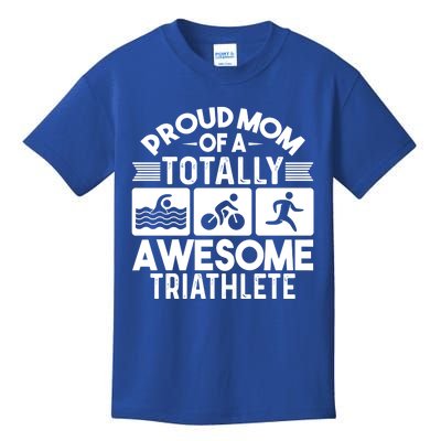 Triathlete Supporter Mom Gift Triathlon Run Swim Bike Cycle Gift Kids T-Shirt