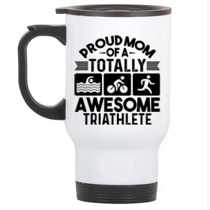 Triathlete Supporter Mom Gift Triathlon Run Swim Bike Cycle Gift Stainless Steel Travel Mug