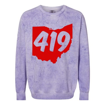 Toledo Sandusky Mansfield 419 Area Code Ohio Colorblast Crewneck Sweatshirt