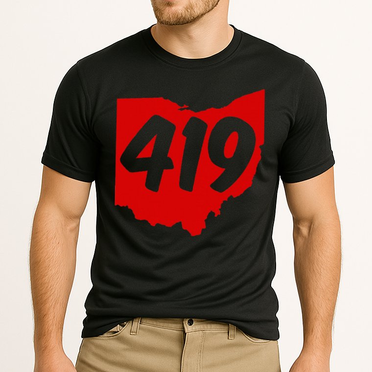Toledo Sandusky Mansfield 419 Area Code Ohio Performance Shirt