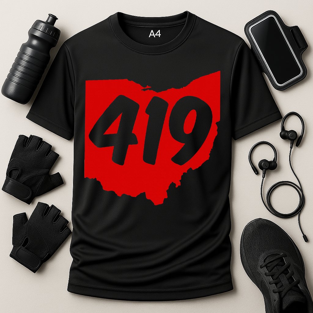 Toledo Sandusky Mansfield 419 Area Code Ohio Performance Shirt
