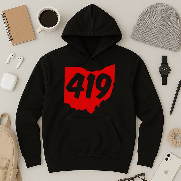 Toledo Sandusky Mansfield 419 Area Code Ohio Hoodie