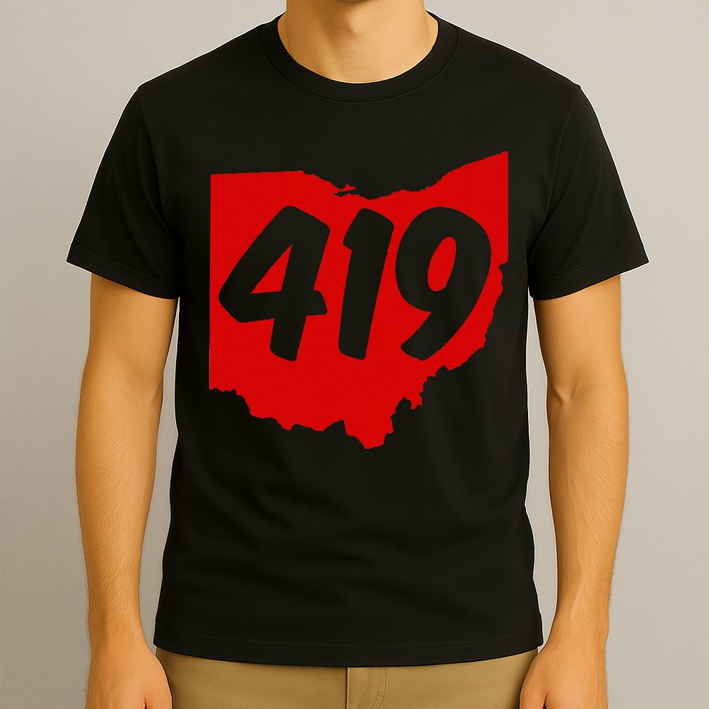 Toledo Sandusky Mansfield 419 Area Code Ohio T-Shirt