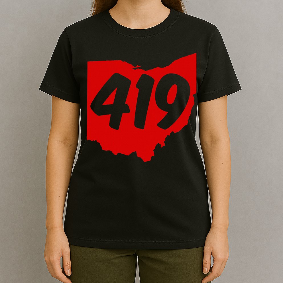 Toledo Sandusky Mansfield 419 Area Code Ohio T-Shirt