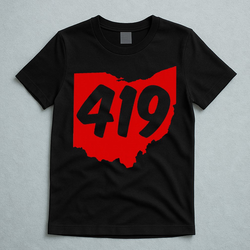 Toledo Sandusky Mansfield 419 Area Code Ohio T-Shirt