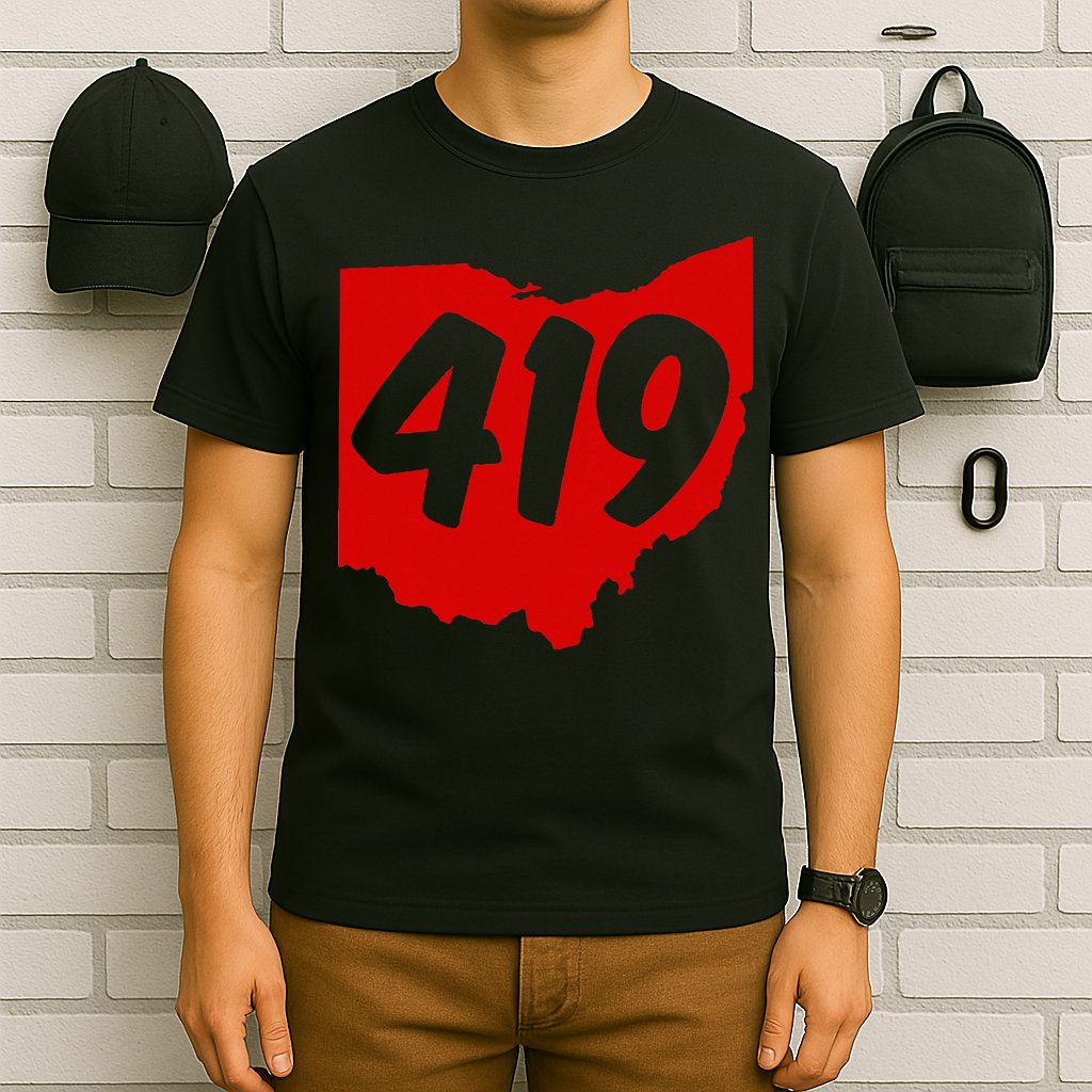 Toledo Sandusky Mansfield 419 Area Code Ohio T-Shirt