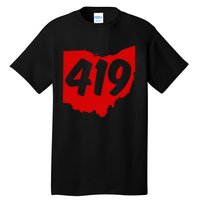 Toledo Sandusky Mansfield 419 Area Code Ohio Tall T-Shirt