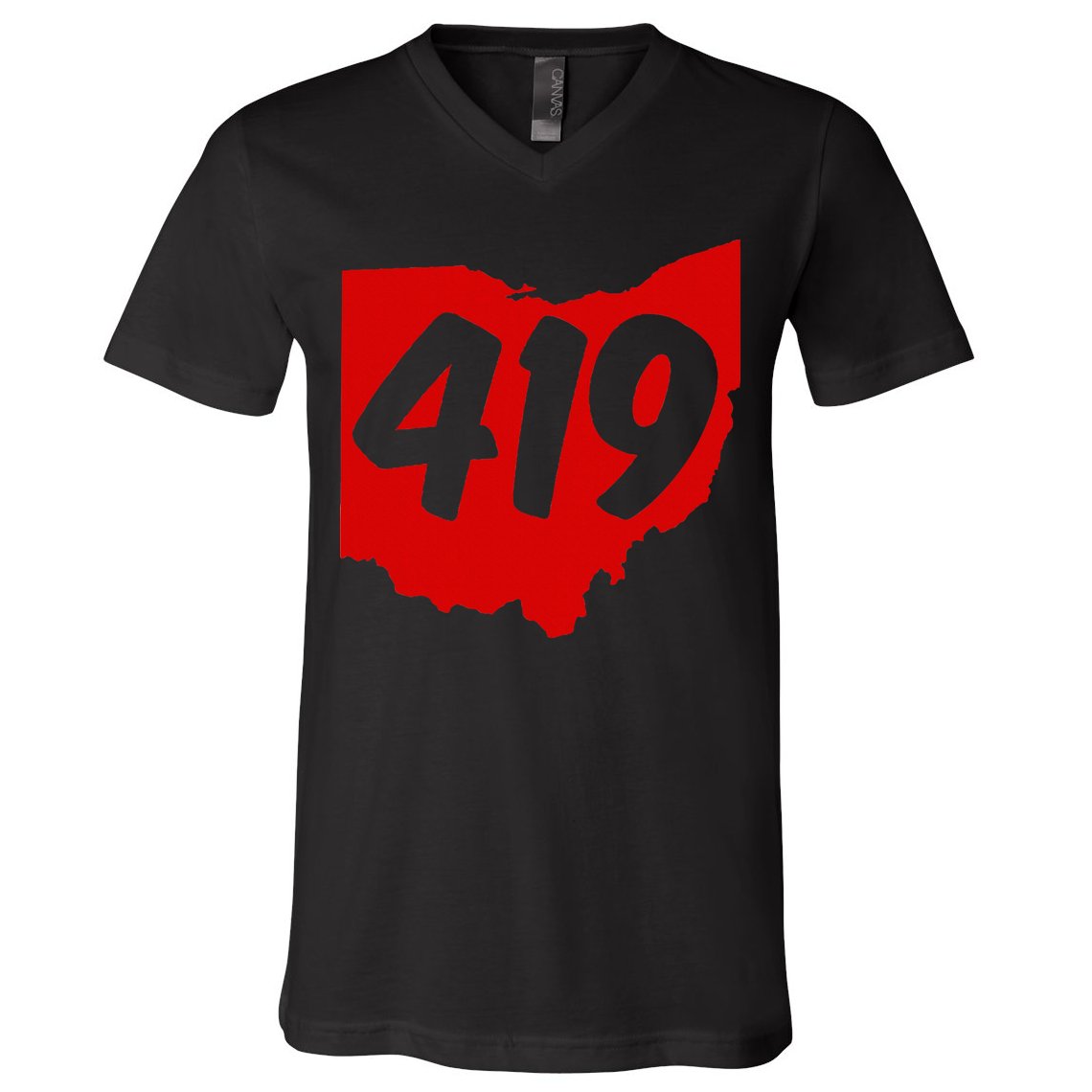Toledo Sandusky Mansfield 419 Area Code Ohio V-Neck T-Shirt