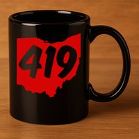 Toledo Sandusky Mansfield 419 Area Code Ohio 11oz C Handle Ceramic Mug