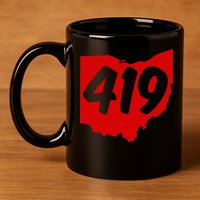 Toledo Sandusky Mansfield 419 Area Code Ohio 11oz C Handle Ceramic Mug