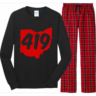 Toledo Sandusky Mansfield 419 Area Code Ohio Long Sleeve Pajama Set