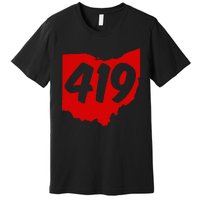 Toledo Sandusky Mansfield 419 Area Code Ohio Premium T-Shirt