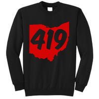 Toledo Sandusky Mansfield 419 Area Code Ohio Tall Sweatshirt