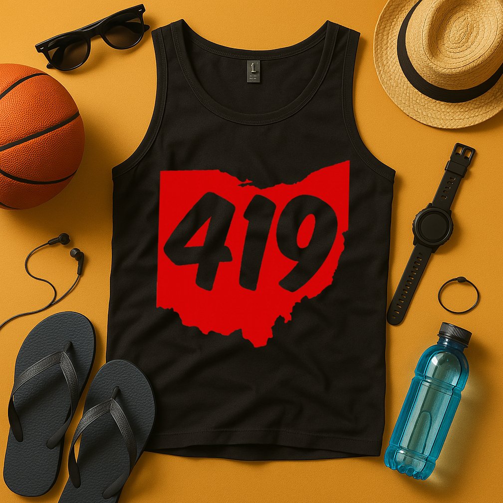 Toledo Sandusky Mansfield 419 Area Code Ohio Tank Top