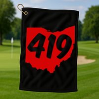 Toledo Sandusky Mansfield 419 Area Code Ohio Golf Towel