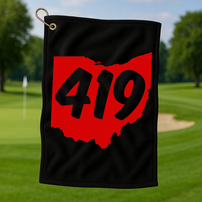 Toledo Sandusky Mansfield 419 Area Code Ohio Golf Towel