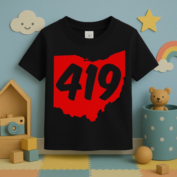 Toledo Sandusky Mansfield 419 Area Code Ohio Toddler T-Shirt