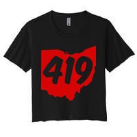 Toledo Sandusky Mansfield 419 Area Code Ohio Women's Crop Top Tee