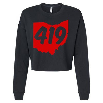 Toledo Sandusky Mansfield 419 Area Code Ohio Cropped Pullover Crew