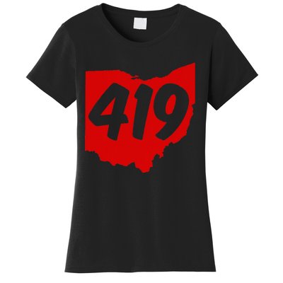 Toledo Sandusky Mansfield 419 Area Code Ohio Women's T-Shirt