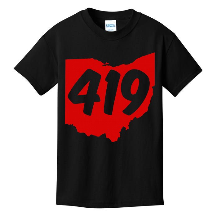 Toledo Sandusky Mansfield 419 Area Code Ohio Kids T-Shirt