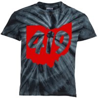 Toledo Sandusky Mansfield 419 Area Code Ohio Kids Tie-Dye T-Shirt