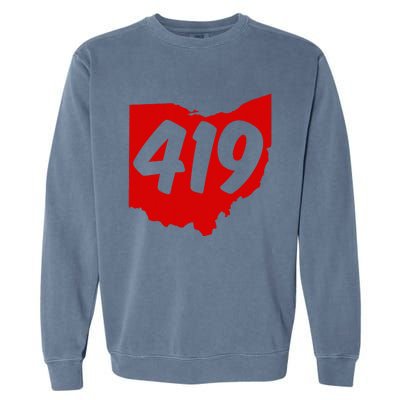 Toledo Sandusky Mansfield 419 Area Code Ohio Garment-Dyed Sweatshirt