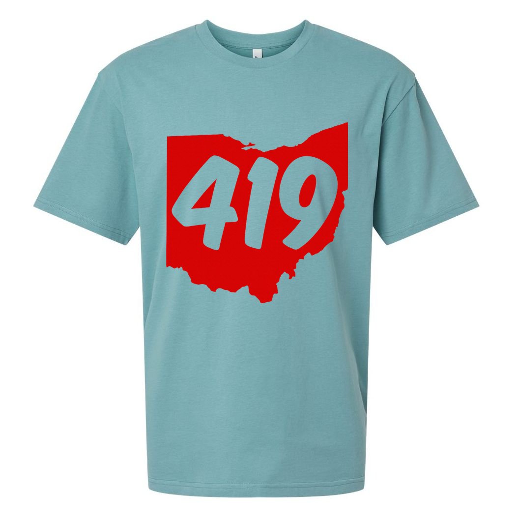 Toledo Sandusky Mansfield 419 Area Code Ohio Sueded Cloud Jersey T-Shirt