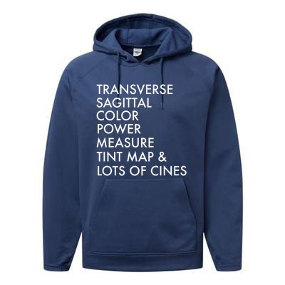 Transverse Sagittal Measure Sonographer Ultrasound Tech Performance Fleece Hoodie