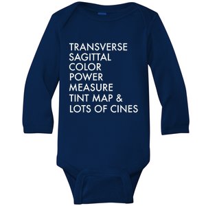 Transverse Sagittal Measure Sonographer Ultrasound Tech Baby Long Sleeve Bodysuit