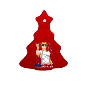 Trump Salt Merica Make Usa Great Again Usa Flag Gift Ceramic Tree Ornament