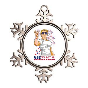 Trump Salt Merica Make Usa Great Again Usa Flag Gift Metallic Star Ornament