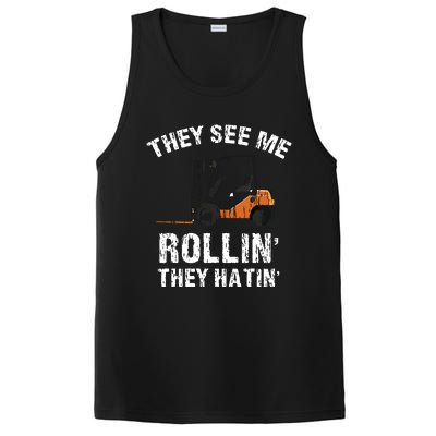 They See Me Rollin They Hatin Funny Forklift Driver Gift PosiCharge Competitor Tank