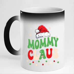 Team Santa Mommy Claus Groovy Matching Family Christmas Funny Gift 11oz Black Color Changing Mug