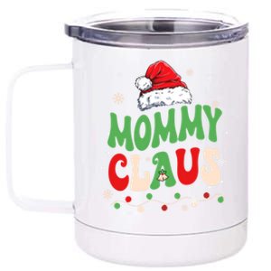 Team Santa Mommy Claus Groovy Matching Family Christmas Funny Gift 12 oz Stainless Steel Tumbler Cup