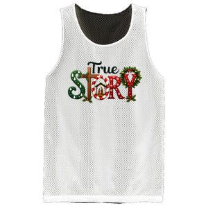 True Story Nativity Scene Christmas Jesus Christian Gifts Mesh Reversible Basketball Jersey Tank