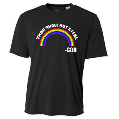 Thou Shall Not Steal Gods Rainbow Cooling Performance Crew T-Shirt