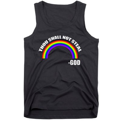 Thou Shall Not Steal Gods Rainbow Tank Top