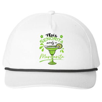 This Senorita Needs A Margarita Drink Cinco De Mayo Mexican Snapback Five-Panel Rope Hat