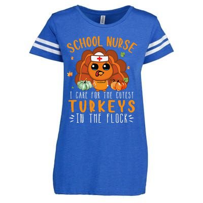 Tu School Nurse Thanksgiving Turkey Lover Costume Fall Enza Ladies Jersey Football T-Shirt