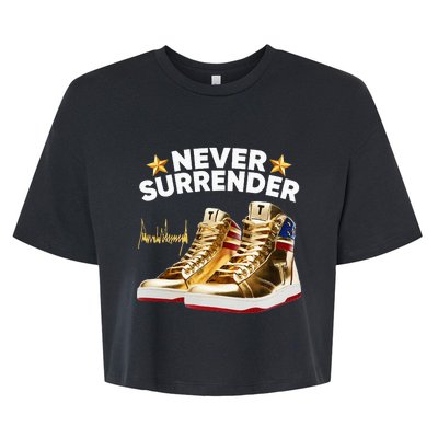 Trump Sneakers Never Surrender Bella+Canvas Jersey Crop Tee