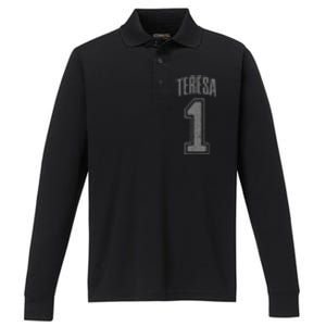 Teresa Supporter Number 1 Biggest Fan Performance Long Sleeve Polo