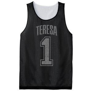 Teresa Supporter Number 1 Biggest Fan Mesh Reversible Basketball Jersey Tank