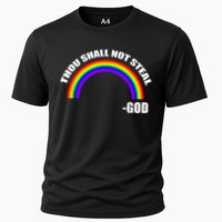 Thou Shall Not Steal Gods Rainbow Cooling Performance Crew T-Shirt