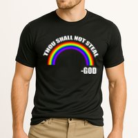Thou Shall Not Steal Gods Rainbow Cooling Performance Crew T-Shirt